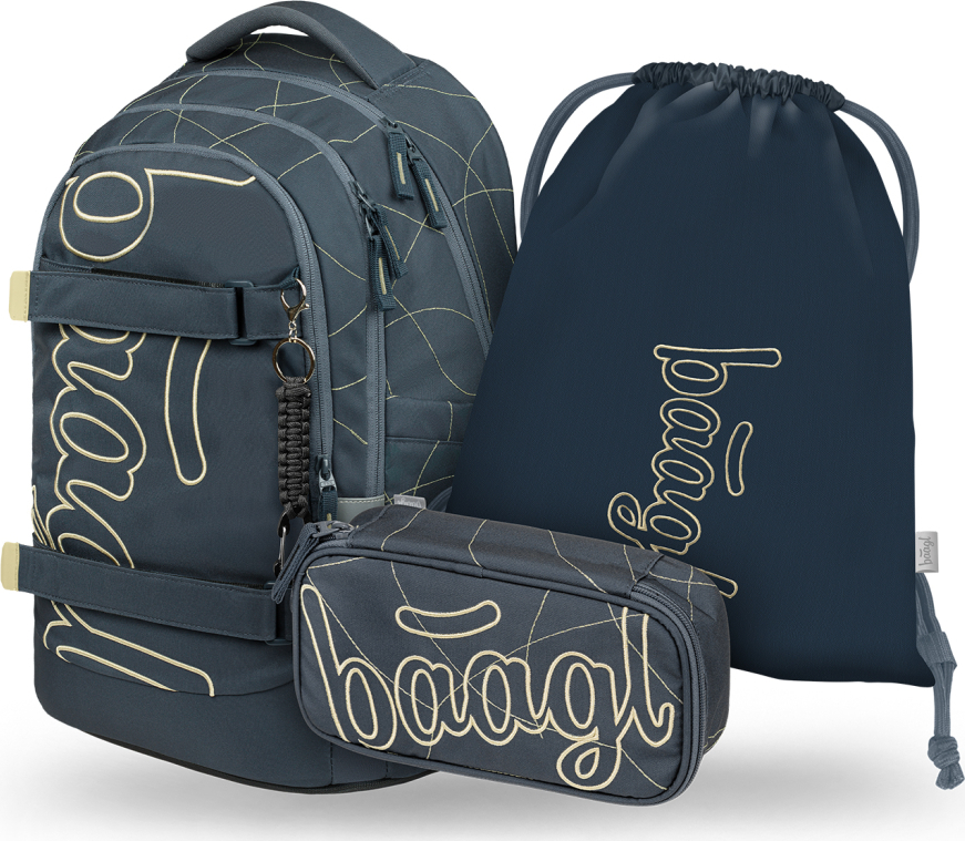 Levně BAAGL SET 3 Skate Max Wave: batoh, penál, sáček GRS