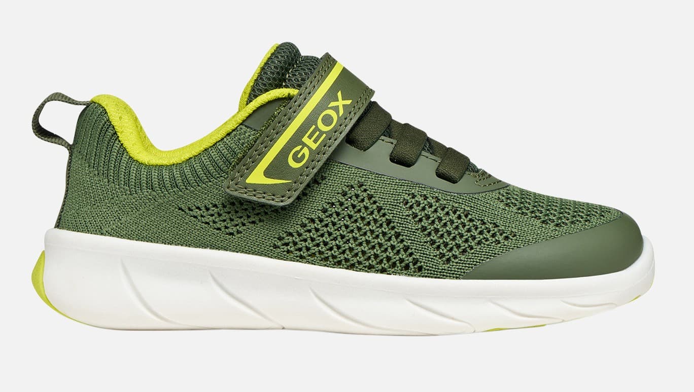 Levně Barefoot tenisky Geox - J Foot-run Military/Lime