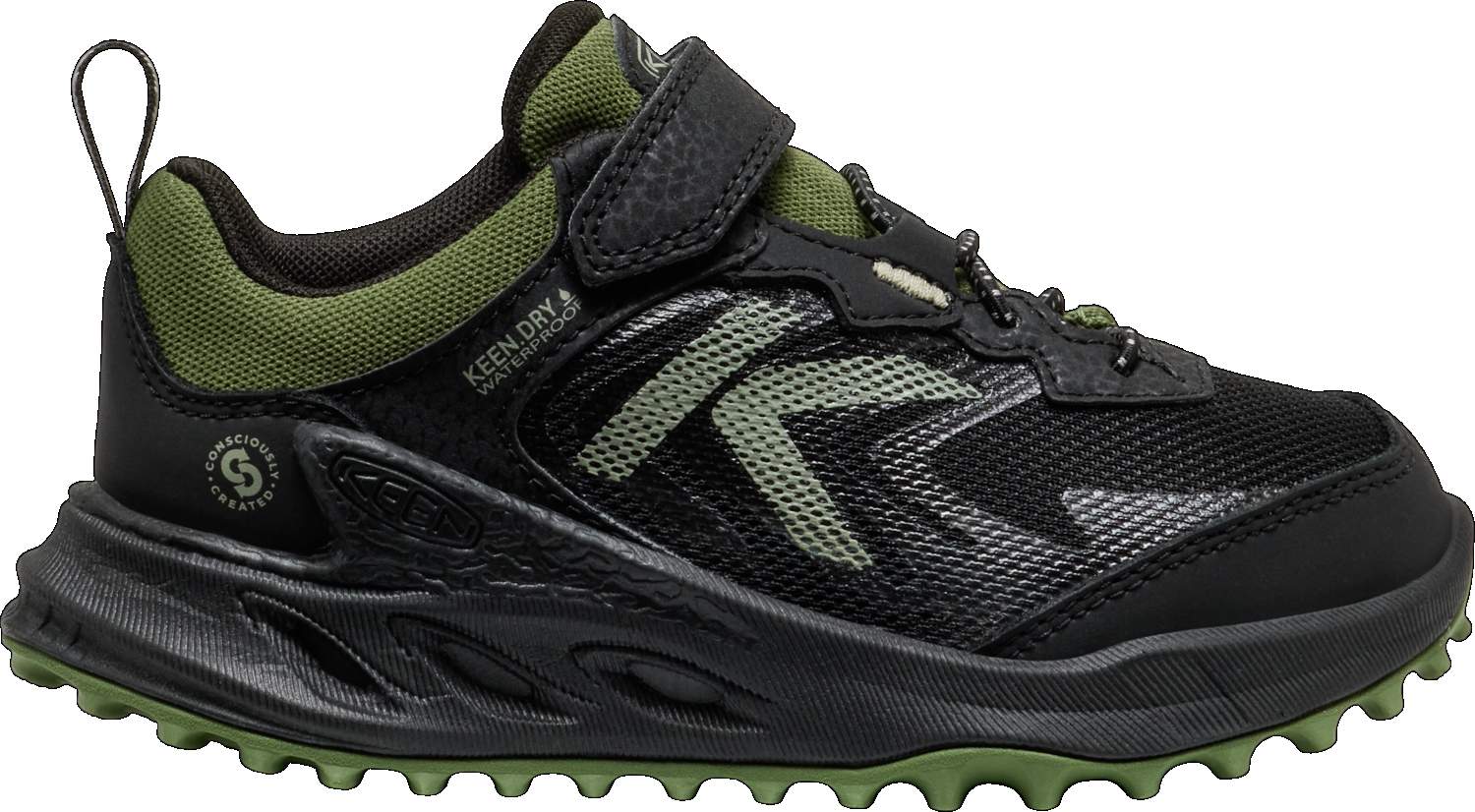 Levně Keen Zionic WP Children Black/Bronze green