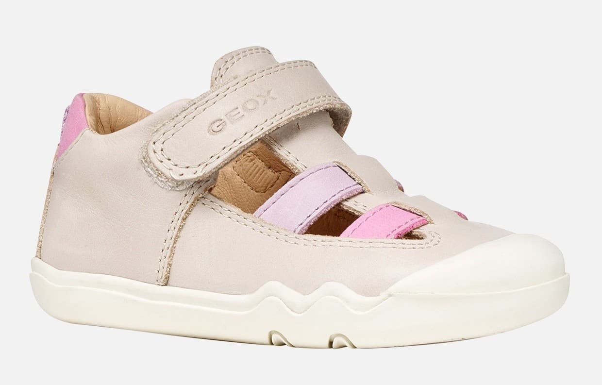 Levně Barefoot sandálky Geox Steppieup Ivory/ Pink