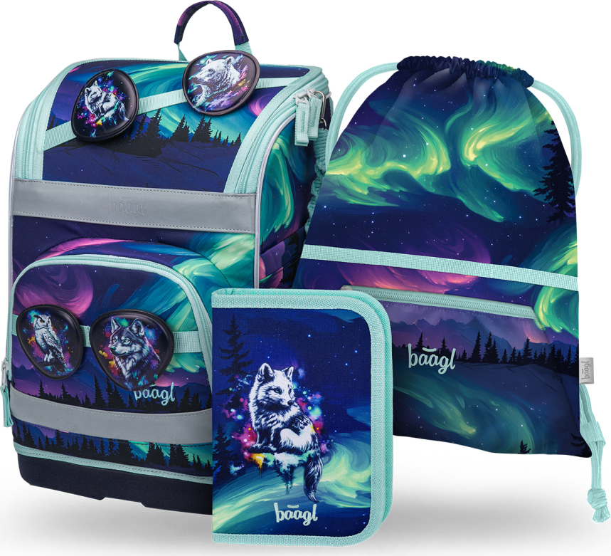 Levně BAAGL SET 3 Zippy Plus Aurora: aktovka, penál, sáček GRS