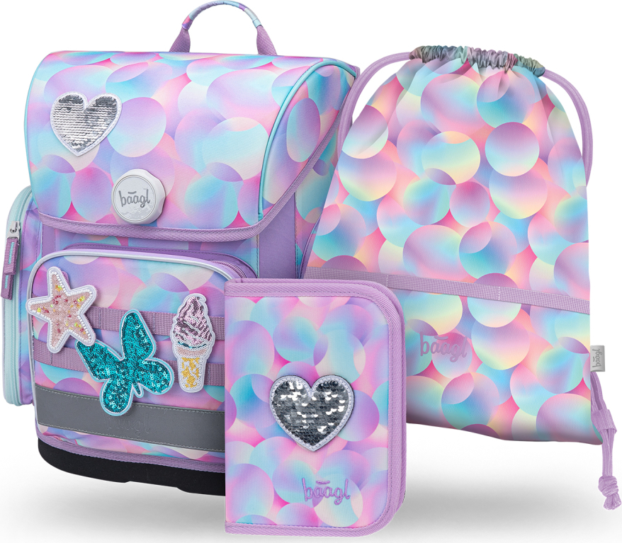 Levně BAAGL SET 3 Ergo Candy: aktovka, penál, sáček