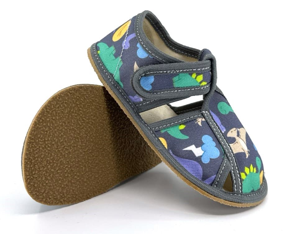 Levně Barefoot papuče Baby Bare Dino