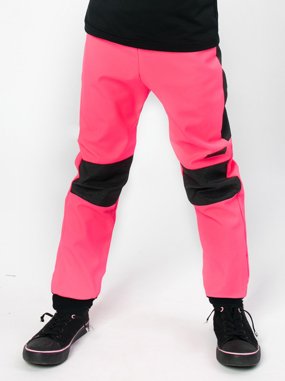 Drexiss zimní softshellové kalhoty NEON PINK-GREY Velikost: 140-146