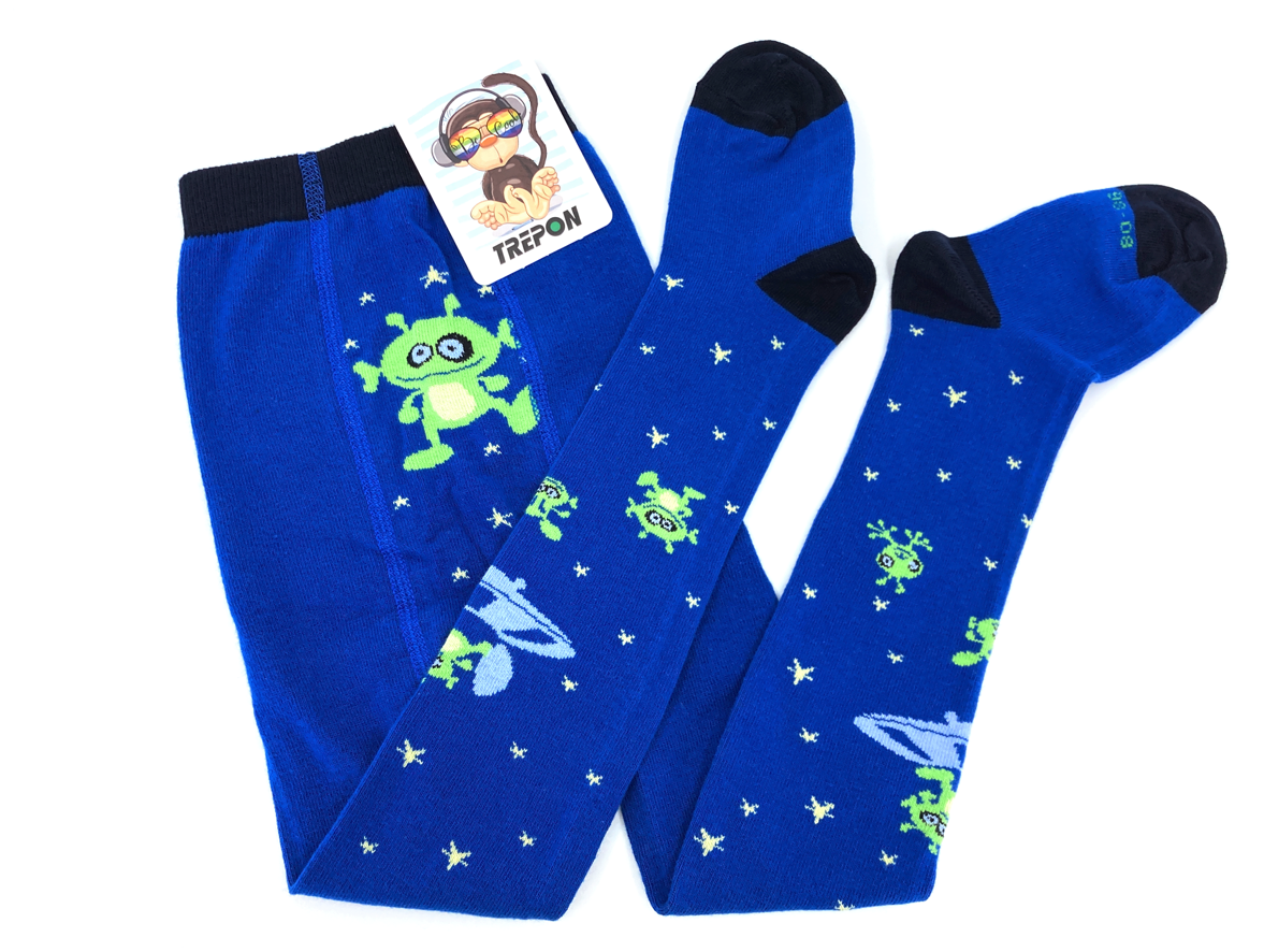 Bavlněné punčocháče TREPON UFÍK Modré Velikost: 122-128