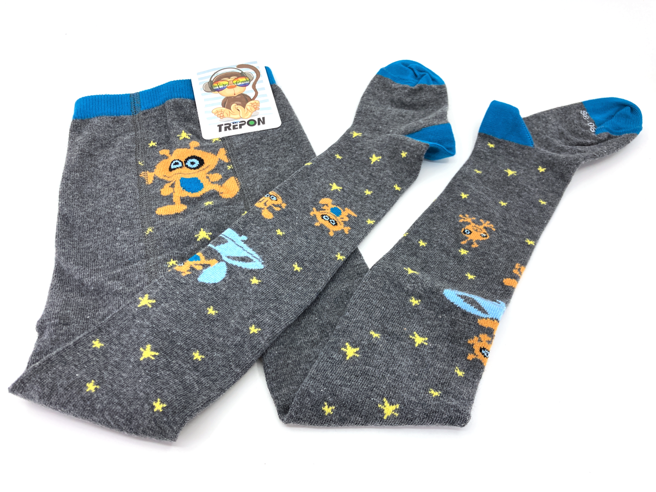 Bavlněné punčocháče TREPON UFÍK Tmavě šedé Velikost: 98-104