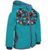 UNUO Dětská softshellová bunda s fleecem, Sv.Smaragdová, Pejsci