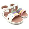 Barefoot Dívčí sandálky Garvalín 262431 B310 Blanco Y Multicolor