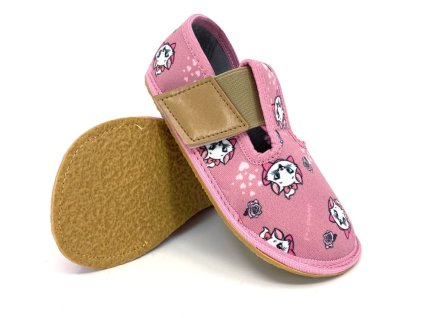 Barefoot papuče Crave Elastic Pink Cat