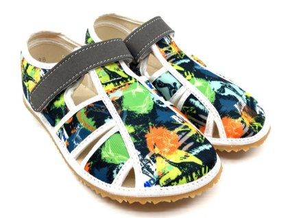 Barefoot papuče Jonap Home New Zelený dino