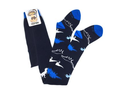 Bavlnené pančuchy TREPON DINOSAURUS Modré