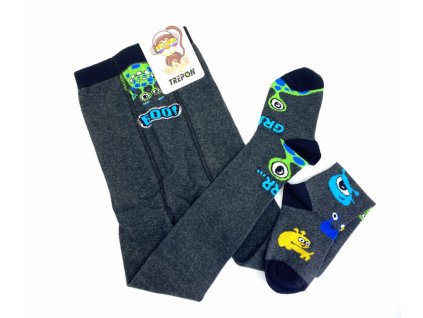 Bavlnené pančuchy Trepon Spoky šedá