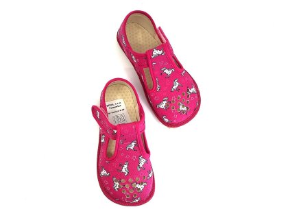 barefoot papuče Beda Unicorn perforované