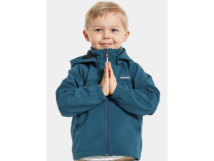 detská softshell bunda didriksons troel dive blue