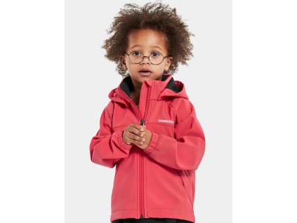 detská softshellová bunda didriksons troel ružová