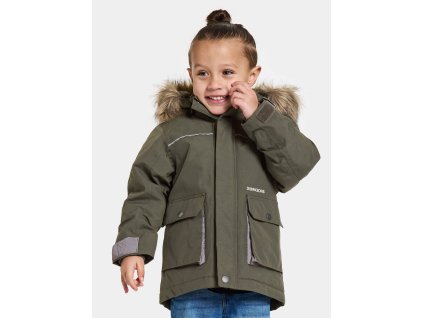 detská zimná bunda didriksons kure parka deep green