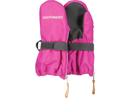 didriksons biggles zips mittens plastic pink