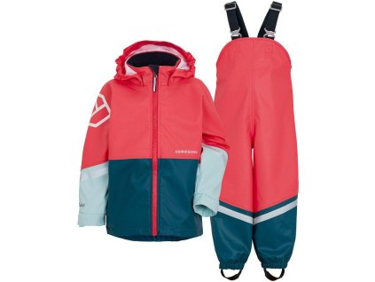 didriksons detský nepremokavý set waterman pink