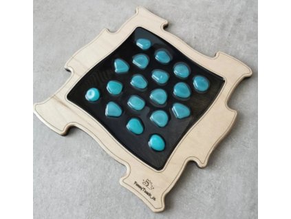 Drevené puzzle Funny Touch Modré kamene, Čierna