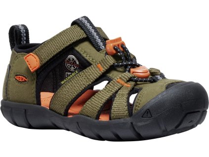detské sandále Keen Seacamp Dark Olive Gold Flame