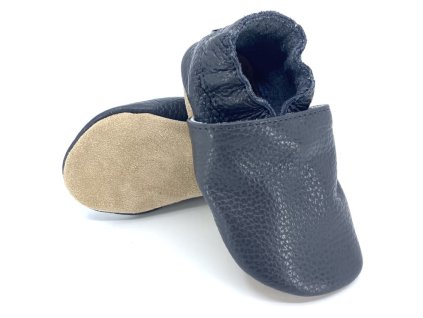 Kožené capáčky Funky Monkey Barefoot SOFT BRA 010 antracit