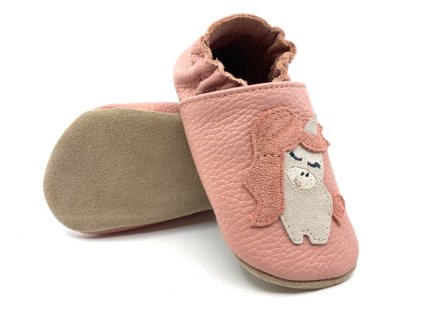 Kožené capáčky Funky Monkey Barefoot SOFT BRA-024 Ružová, Jednorožec