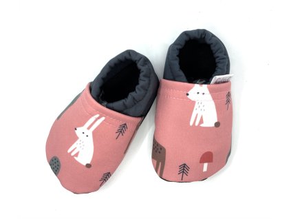 Softshellové capáčky Vyrobeniny BF ružové so zvieratkami