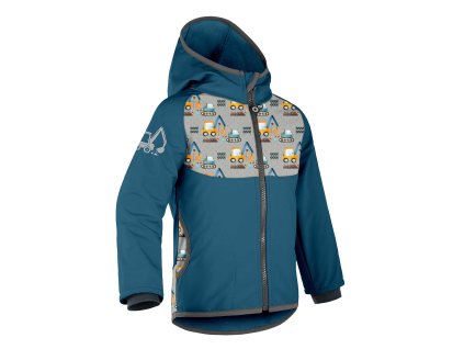 UNUO Detská softshellová bunda s fleecom Basic, Kobaltová, Bagre