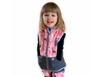 softshellová vesta vyrobeniny ružová