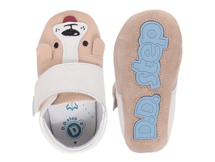 DD Step K1596 61565 Cream topánočky so psíkom