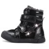 W068 52745B Black dievčenské zimné topánky