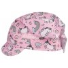 Funkčná šatka so šiltom Dráča Emily ružová, jednorožce - vzor 43