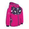 UNUO Detská softshellová bunda bez zateplenia, Fuchsiová, Jednorožce
