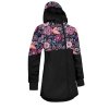 UNUO Dievčenské softshellový kabát s fleecom, čierna, kúzelné kvety