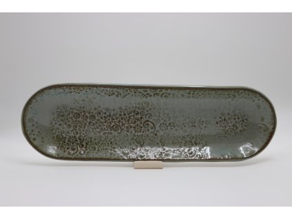 Dlhý zeleno-modrý tanier