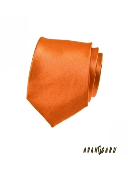 Oranžová lesklá kravata