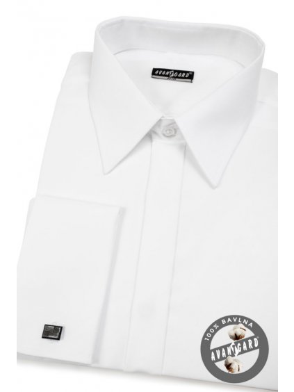 Pánská košile SLIM kr.léga, MK 160-001 Bílá (Barva Bílá, Velikost 46/182, Materiál 100% bavlna)