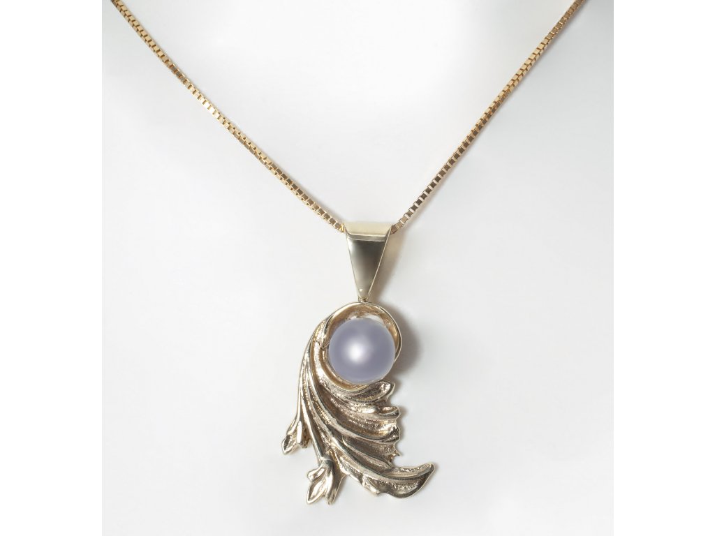 Dámský zlatý náhrdelník Barok s perlou