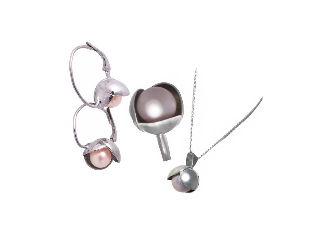Set šperků z kolekce Bowpearls (Barva perly Tmavá)