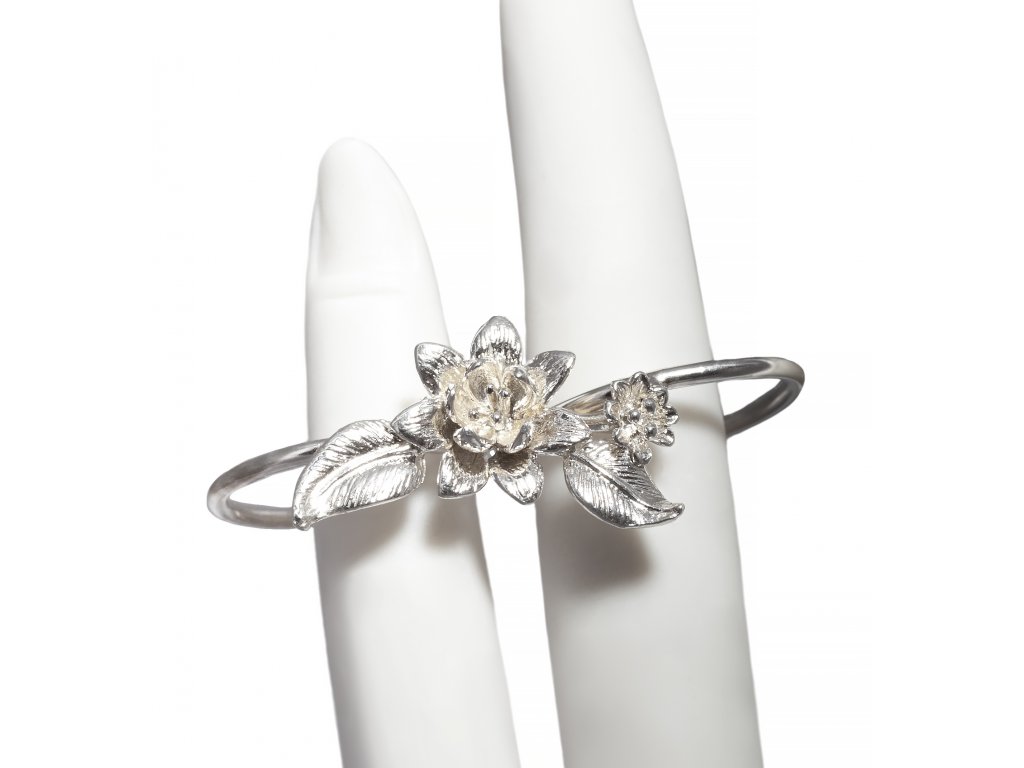 Stříbrný dámský prsten Sakura na dva prsty