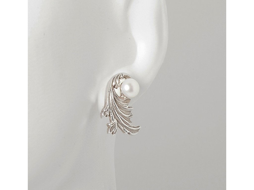 Dámské náušnice Barok delší s perlou