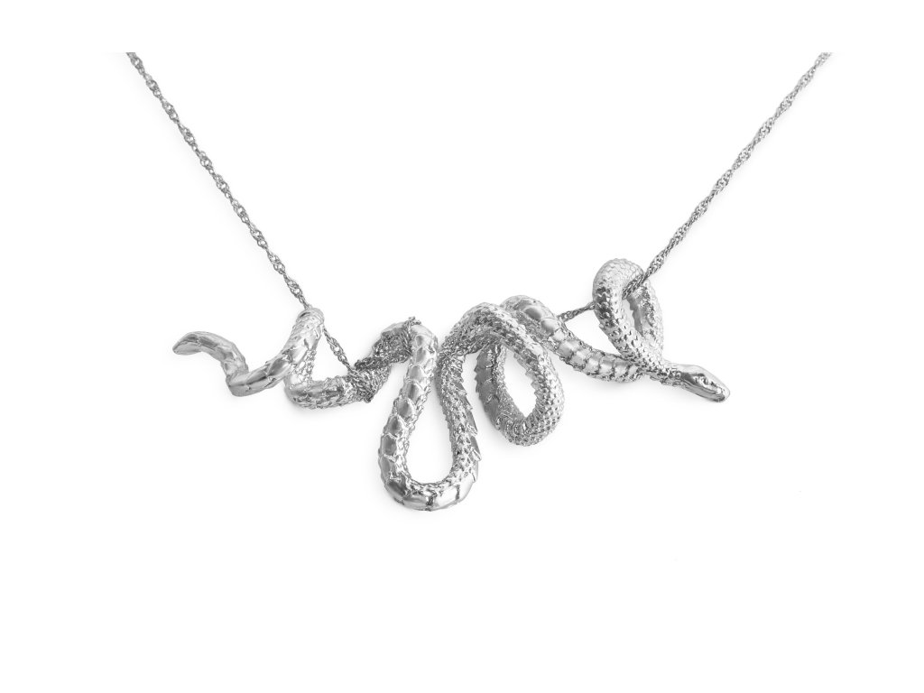 Silver snake necklace