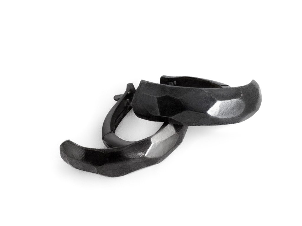 Černé kubické náušnice Angular