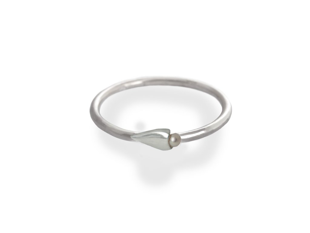 Silver ring Delf with pearl