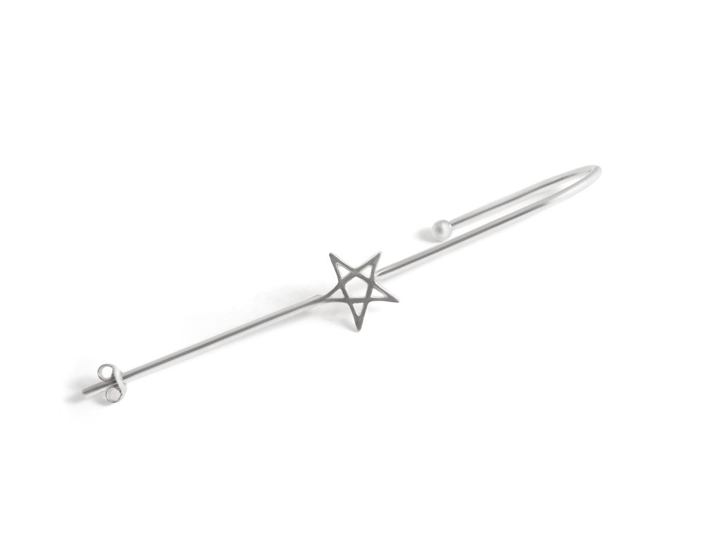 Dámská náušnice Pentagram za ucho