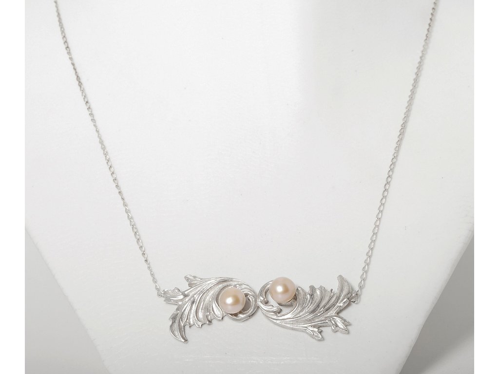 Dámský dvojitý náhrdelník Barok s perlou
