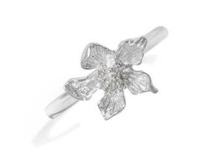 Women's silver ring with Sakura flower