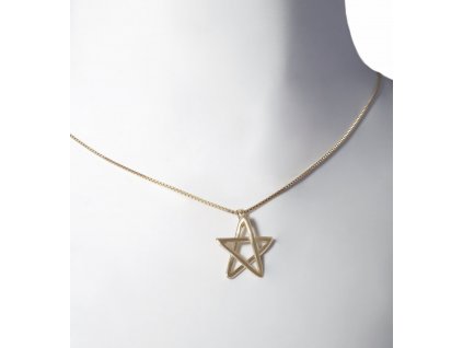 Women's gold Pentagram necklace