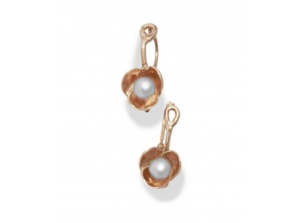 Children's gold earrings Bowpearls with red gold pearl