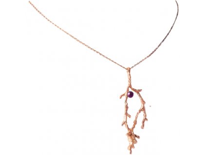 Women's gold-plated silver necklace Berries with pearl longer